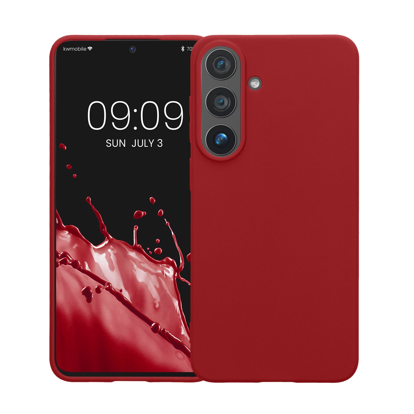 kwmobile Hülle für Samsung Galaxy S26 FE TPU Case - Handyhülle unterstützt kabelloses Laden, flexible Schutzhülle, gummiertes Cover in Rhabarber Rot Rhabarber Rot