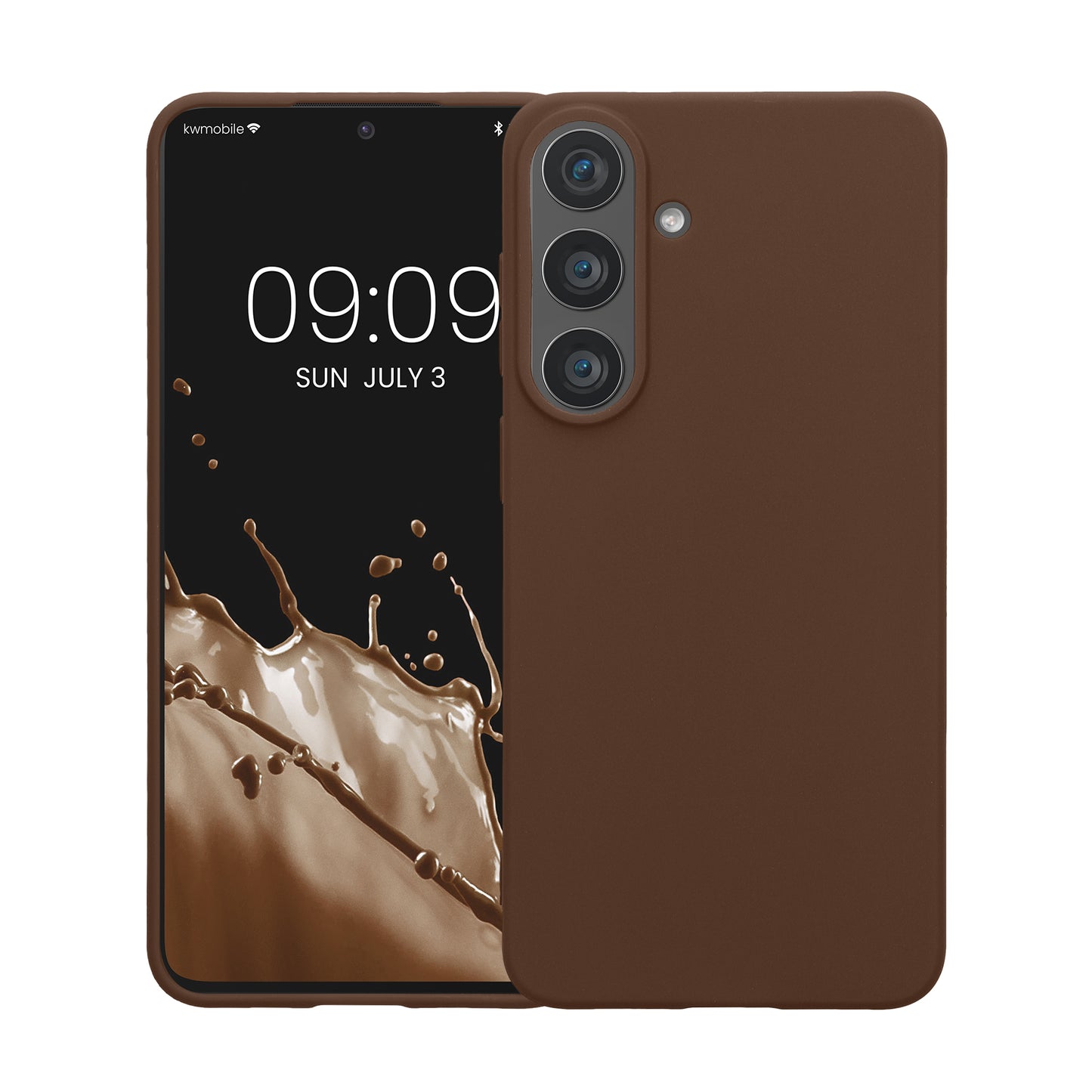 kwmobile Hülle für Samsung Galaxy S26 FE TPU Case - Handyhülle unterstützt kabelloses Laden, flexible Schutzhülle, gummiertes Cover in Chocolate Chocolate