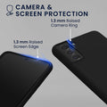 kwmobile Handyhülle mit 2x Displayschutzfolien kompatibel mit Samsung Galaxy S21 Hülle - Screen Protector aus gehärtetem Glas - kabelloses Laden - Schwarz Schwarz
