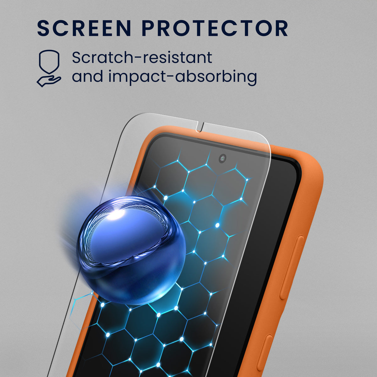 kwmobile Handyhülle mit 2x Displayschutzfolien kompatibel mit Samsung Galaxy S21 Hülle - Screen Protector aus gehärtetem Glas - kabelloses Laden - Fruity Orange Fruity Orange