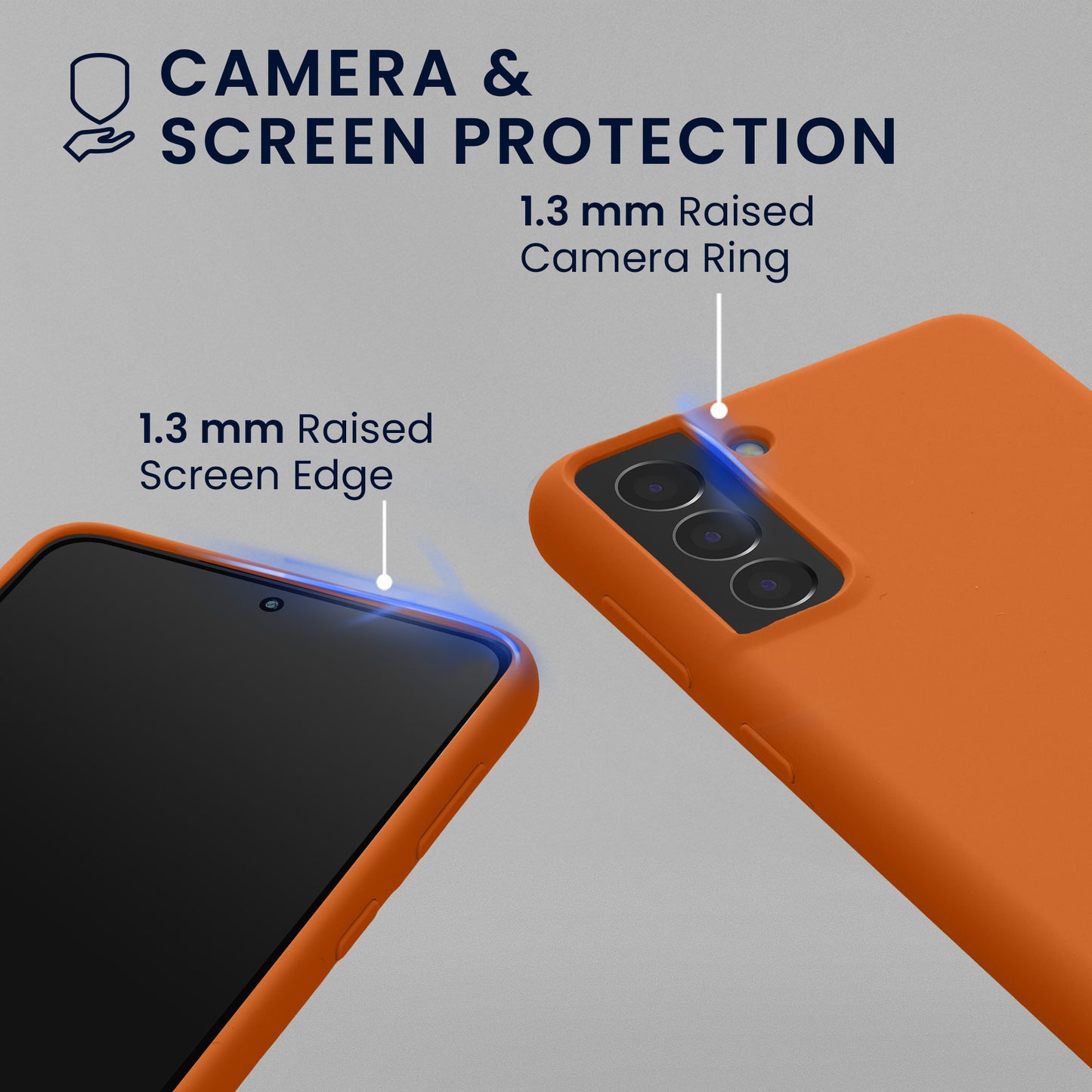 kwmobile Handyhülle mit 2x Displayschutzfolien kompatibel mit Samsung Galaxy S21 Hülle - Screen Protector aus gehärtetem Glas - kabelloses Laden - Fruity Orange Fruity Orange