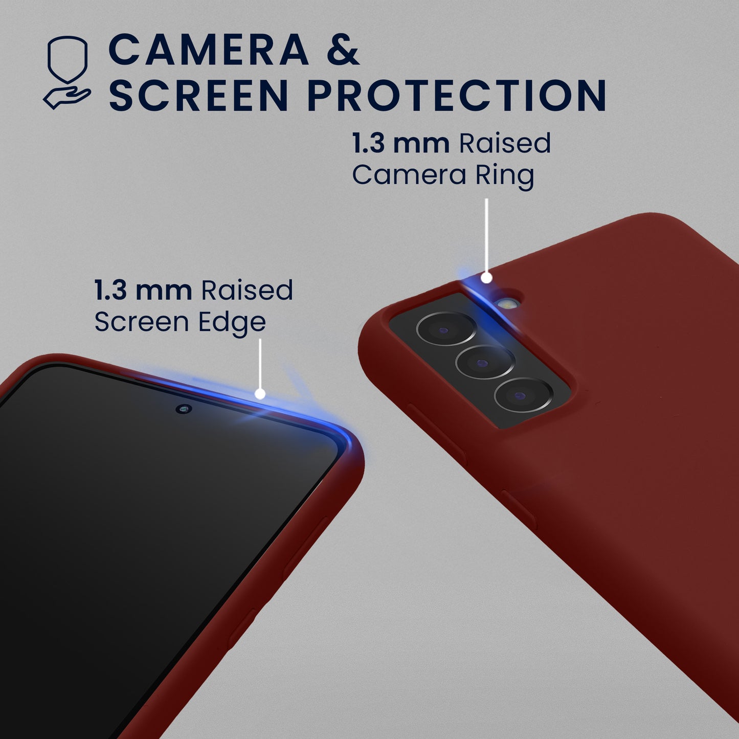 kwmobile Handyhülle mit 2x Displayschutzfolien kompatibel mit Samsung Galaxy S21 Hülle - Screen Protector aus gehärtetem Glas - kabelloses Laden - Bordeaux Violett Bordeaux Violett