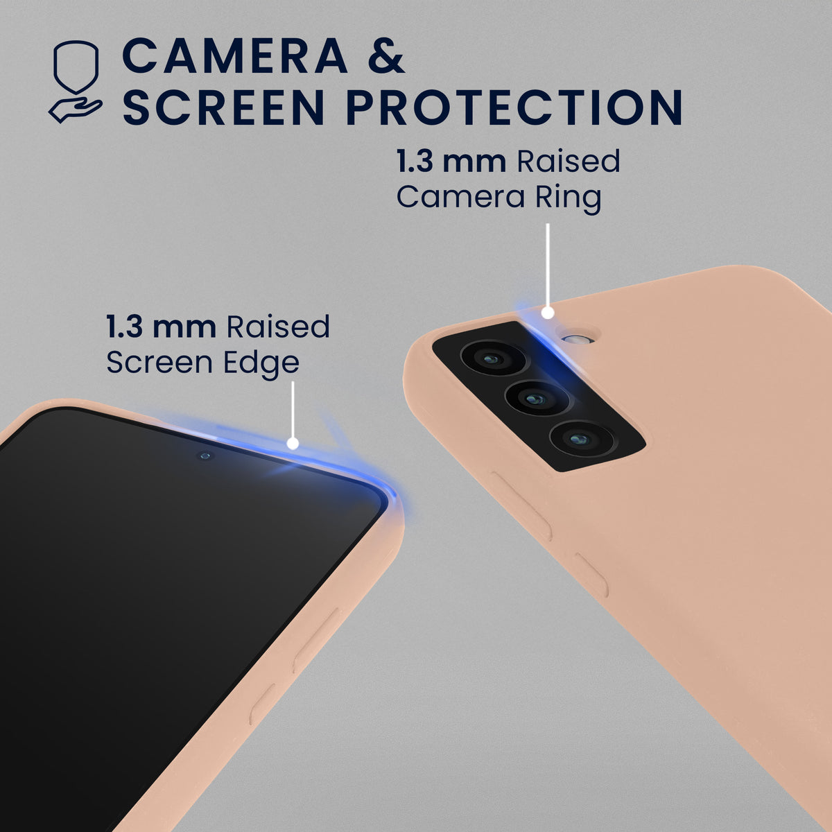 kwmobile Handyhülle mit 2x Displayschutzfolien kompatibel mit Samsung Galaxy S22 Hülle - Screen Protector aus gehärtetem Glas - kabelloses Laden - Altrosa matt Altrosa matt