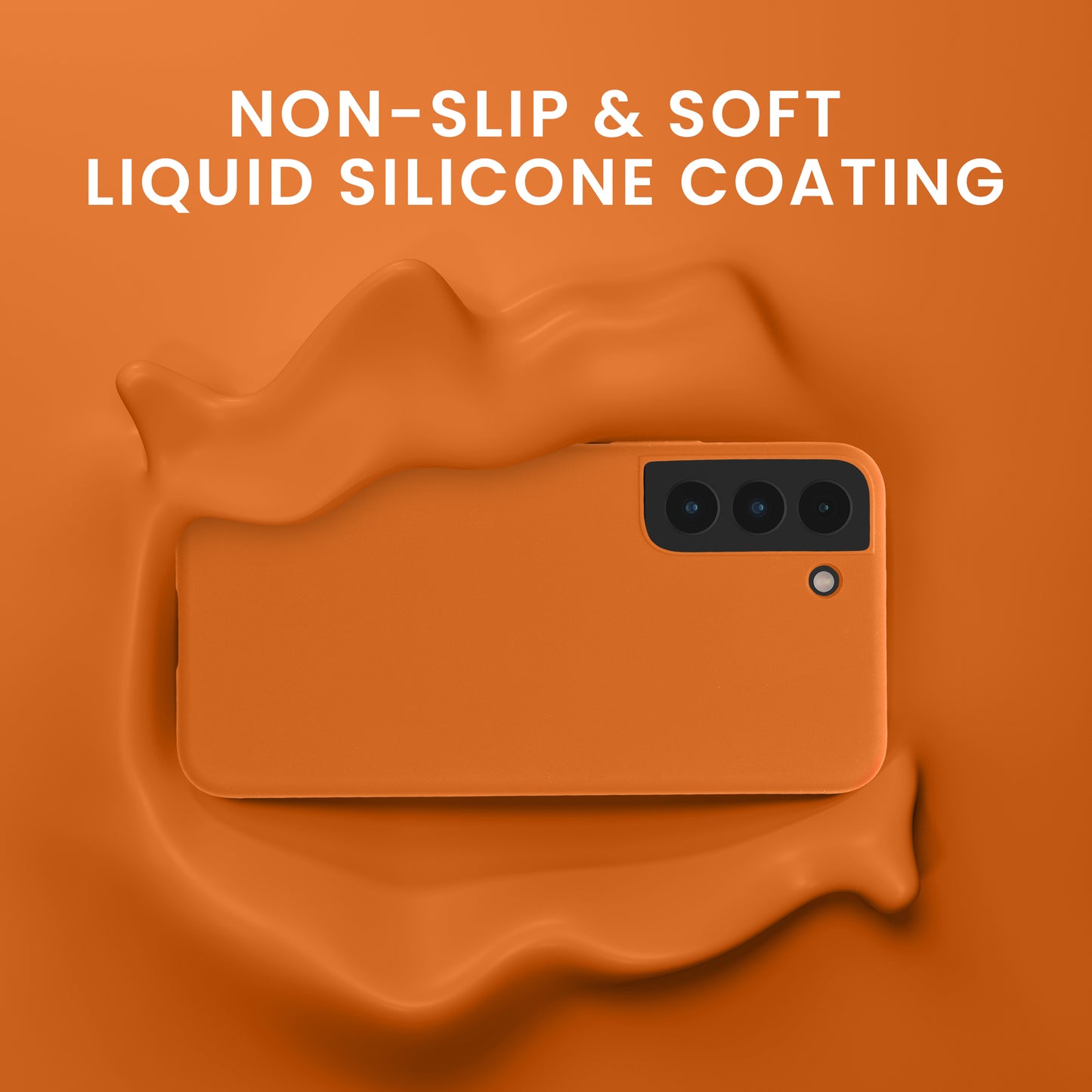 kwmobile Handyhülle mit 2x Displayschutzfolien kompatibel mit Samsung Galaxy S22 Hülle - Screen Protector aus gehärtetem Glas - kabelloses Laden - Fruity Orange Fruity Orange