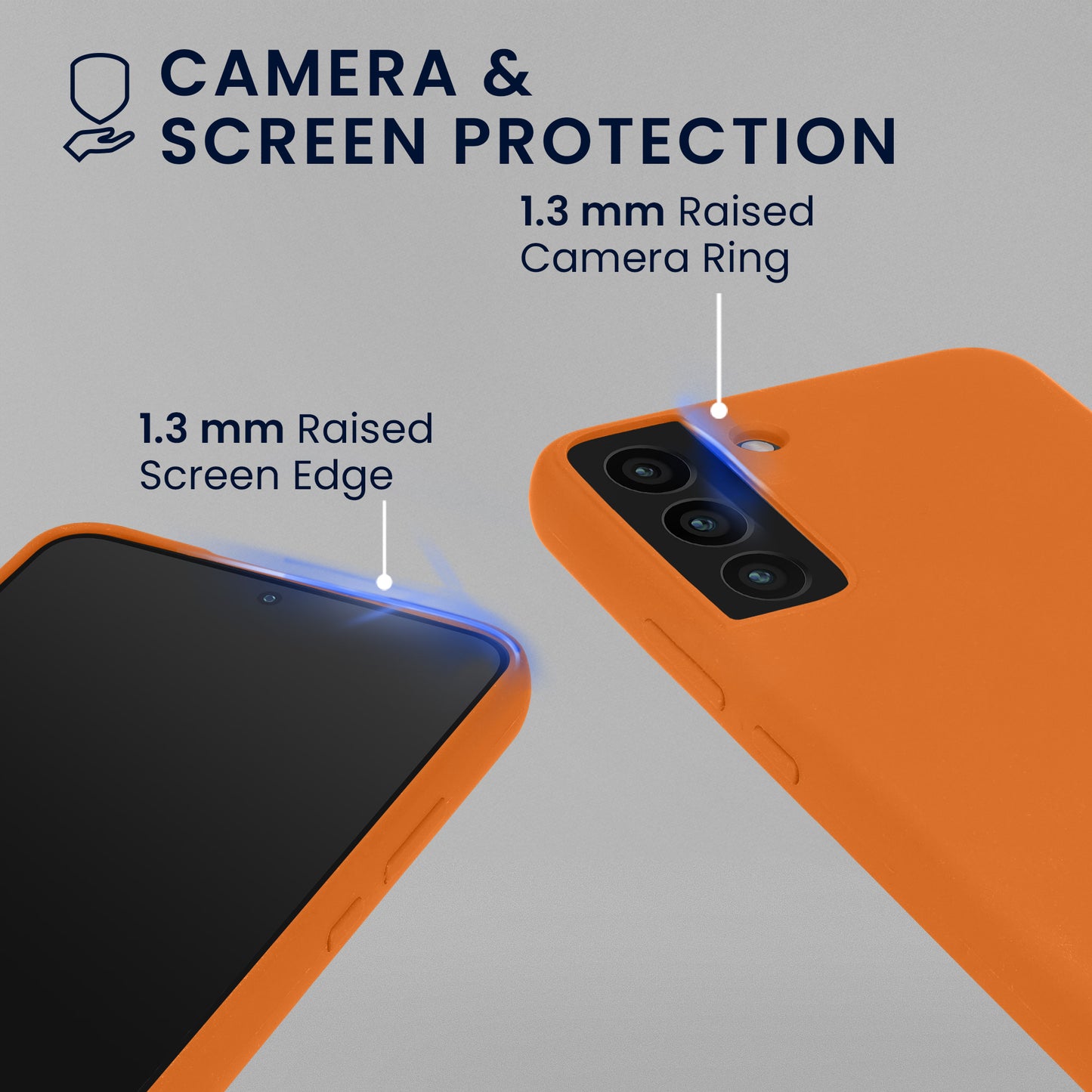 kwmobile Handyhülle mit 2x Displayschutzfolien kompatibel mit Samsung Galaxy S22 Hülle - Screen Protector aus gehärtetem Glas - kabelloses Laden - Fruity Orange Fruity Orange