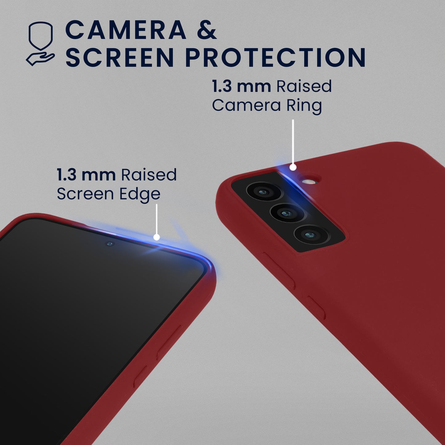 kwmobile Handyhülle mit 2x Displayschutzfolien kompatibel mit Samsung Galaxy S22 Hülle - Screen Protector aus gehärtetem Glas - kabelloses Laden - Bordeaux Violett Bordeaux Violett
