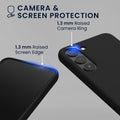 kwmobile Handyhülle mit 2x Displayschutzfolien kompatibel mit Samsung Galaxy S23 Hülle - Screen Protector aus gehärtetem Glas - kabelloses Laden - Schwarz Schwarz