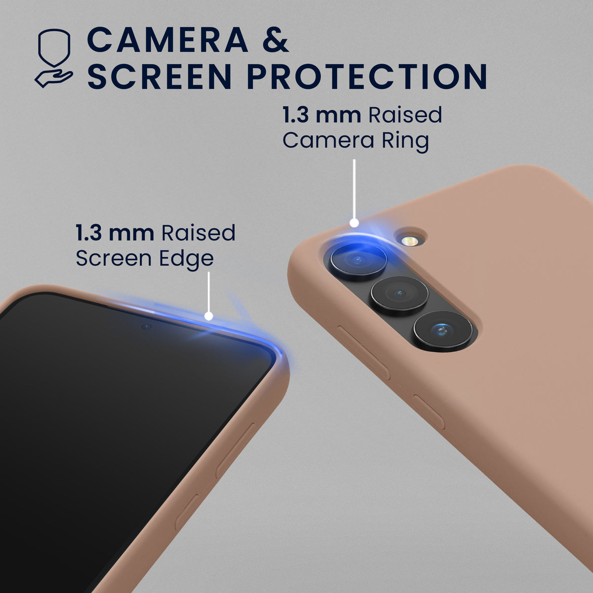 kwmobile Handyhülle mit 2x Displayschutzfolien kompatibel mit Samsung Galaxy S23 Hülle - Screen Protector aus gehärtetem Glas - kabelloses Laden - Altrosa matt Altrosa matt