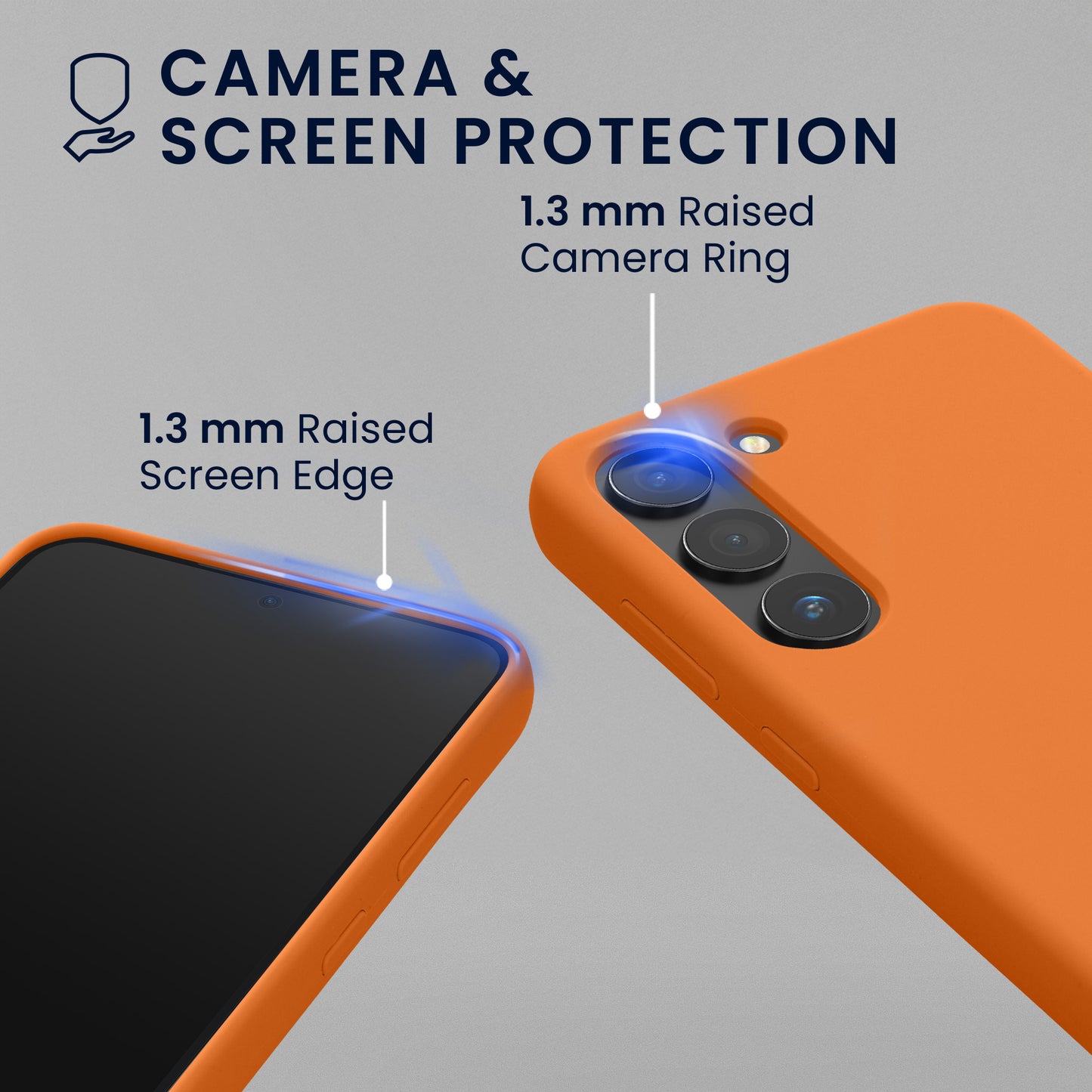 kwmobile Handyhülle mit 2x Displayschutzfolien kompatibel mit Samsung Galaxy S23 Hülle - Screen Protector aus gehärtetem Glas - kabelloses Laden - Fruity Orange Fruity Orange