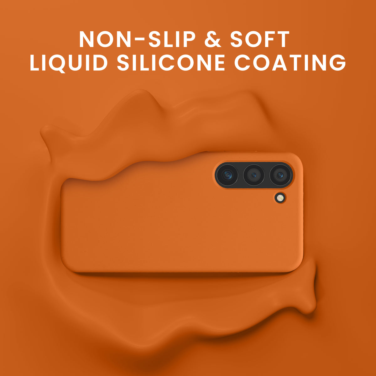 kwmobile Handyhülle mit 2x Displayschutzfolien kompatibel mit Samsung Galaxy S23 Hülle - Screen Protector aus gehärtetem Glas - kabelloses Laden - Fruity Orange Fruity Orange
