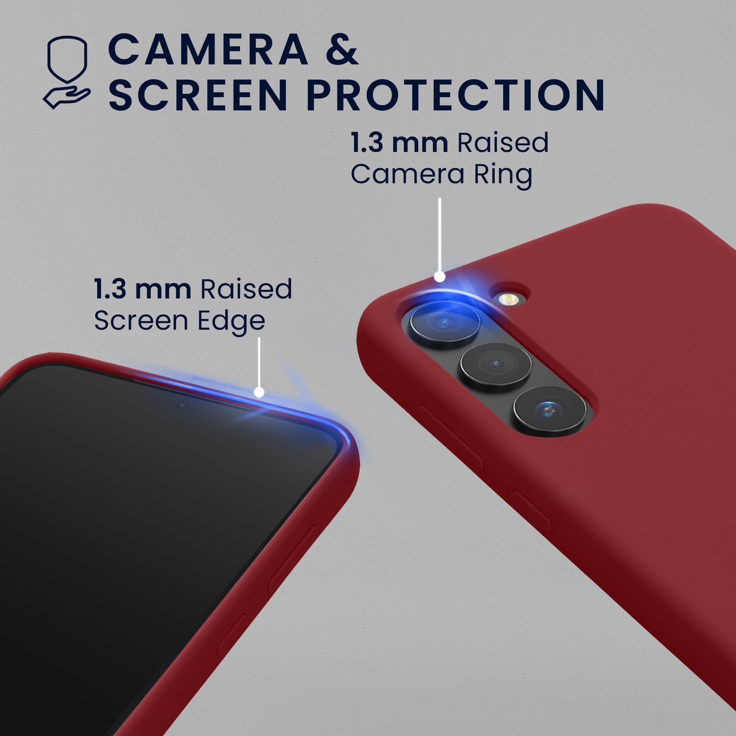 kwmobile Handyhülle mit 2x Displayschutzfolien kompatibel mit Samsung Galaxy S23 Hülle - Screen Protector aus gehärtetem Glas - kabelloses Laden - Bordeaux Violett Bordeaux Violett