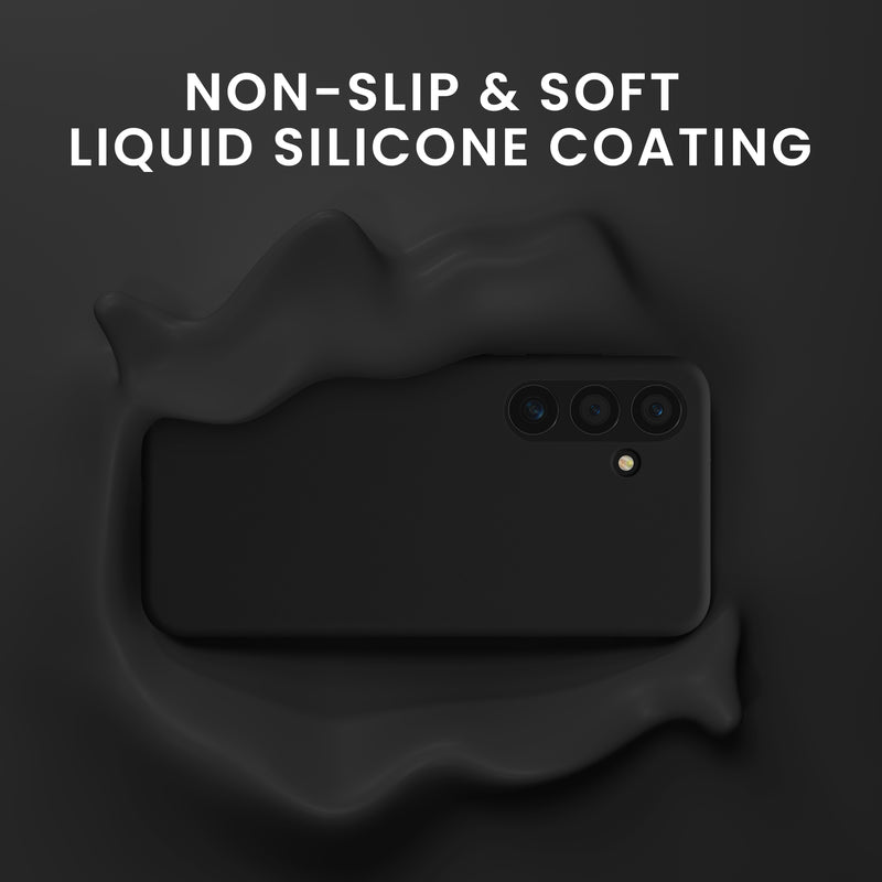 kwmobile Handyhülle mit 2x Displayschutzfolien kompatibel mit Samsung Galaxy S24 Hülle - Screen Protector aus gehärtetem Glas - kabelloses Laden - Schwarz Schwarz