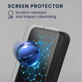 kwmobile Handyhülle mit 2x Displayschutzfolien kompatibel mit Samsung Galaxy S24 Hülle - Screen Protector aus gehärtetem Glas - kabelloses Laden - Schwarz Schwarz
