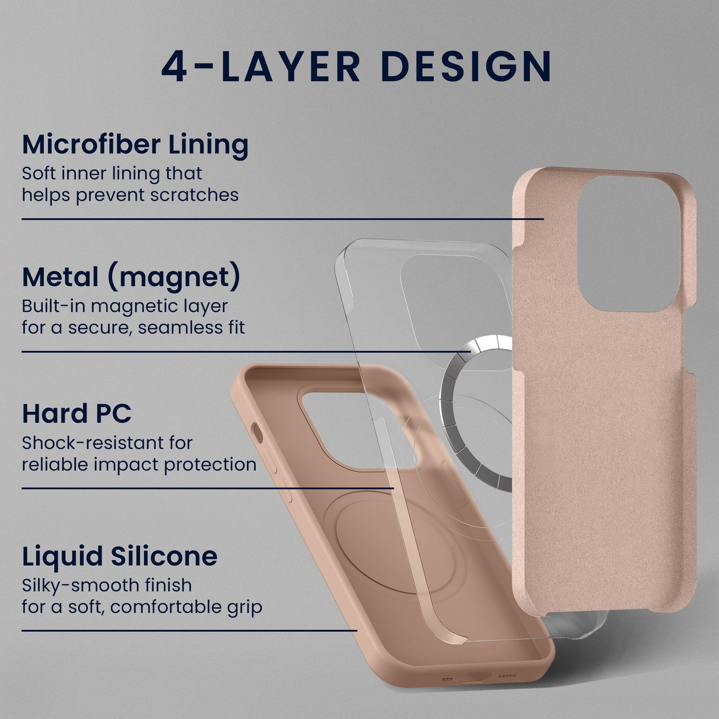 kwmobile Handyhülle mit 2x Displayschutzfolien kompatibel mit Samsung Galaxy S26 Hülle - Screen Protector aus gehärtetem Glas - kabelloses Laden - Altrosa matt Altrosa matt