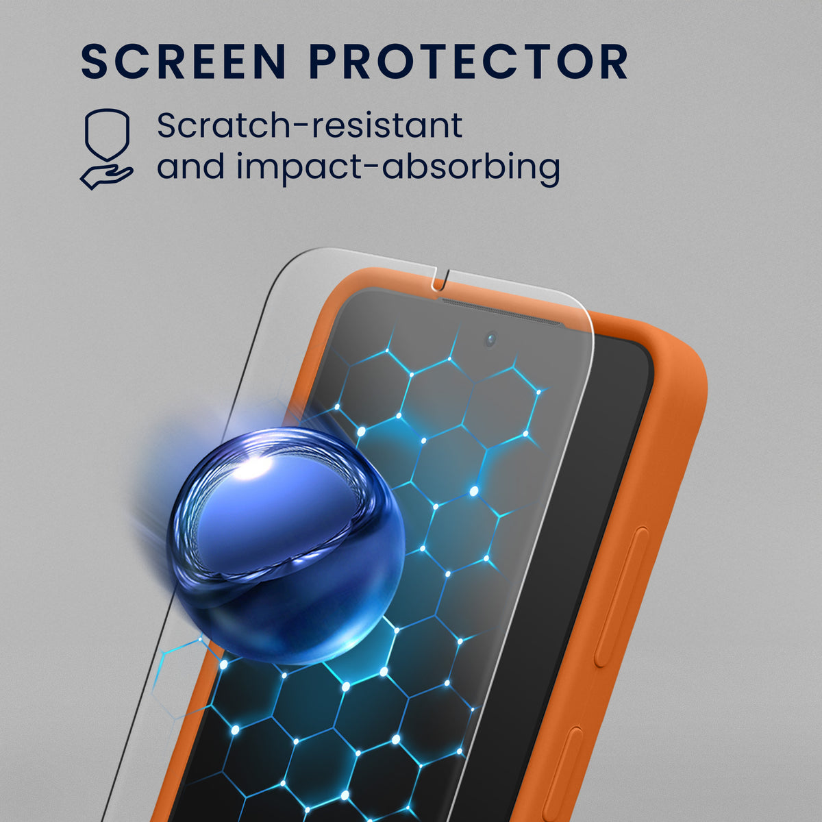 kwmobile Handyhülle mit 2x Displayschutzfolien kompatibel mit Samsung Galaxy S26 Hülle - Screen Protector aus gehärtetem Glas - kabelloses Laden - Fruity Orange Fruity Orange