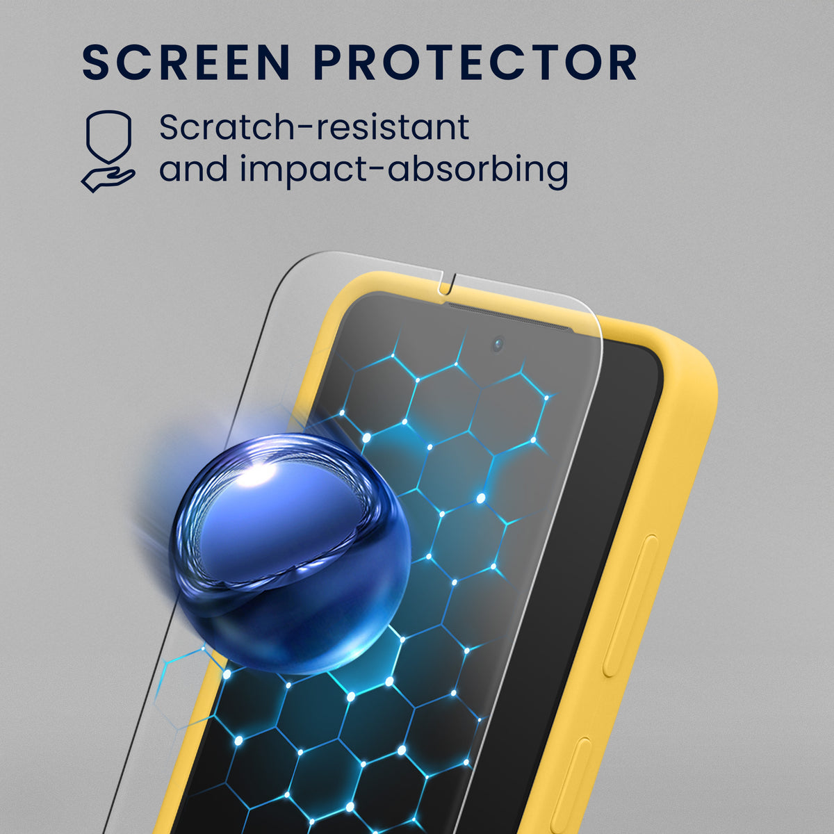 kwmobile Handyhülle mit 2x Displayschutzfolien kompatibel mit Samsung Galaxy S26 Hülle - Screen Protector aus gehärtetem Glas - kabelloses Laden - Strahlend Gelb Strahlend Gelb