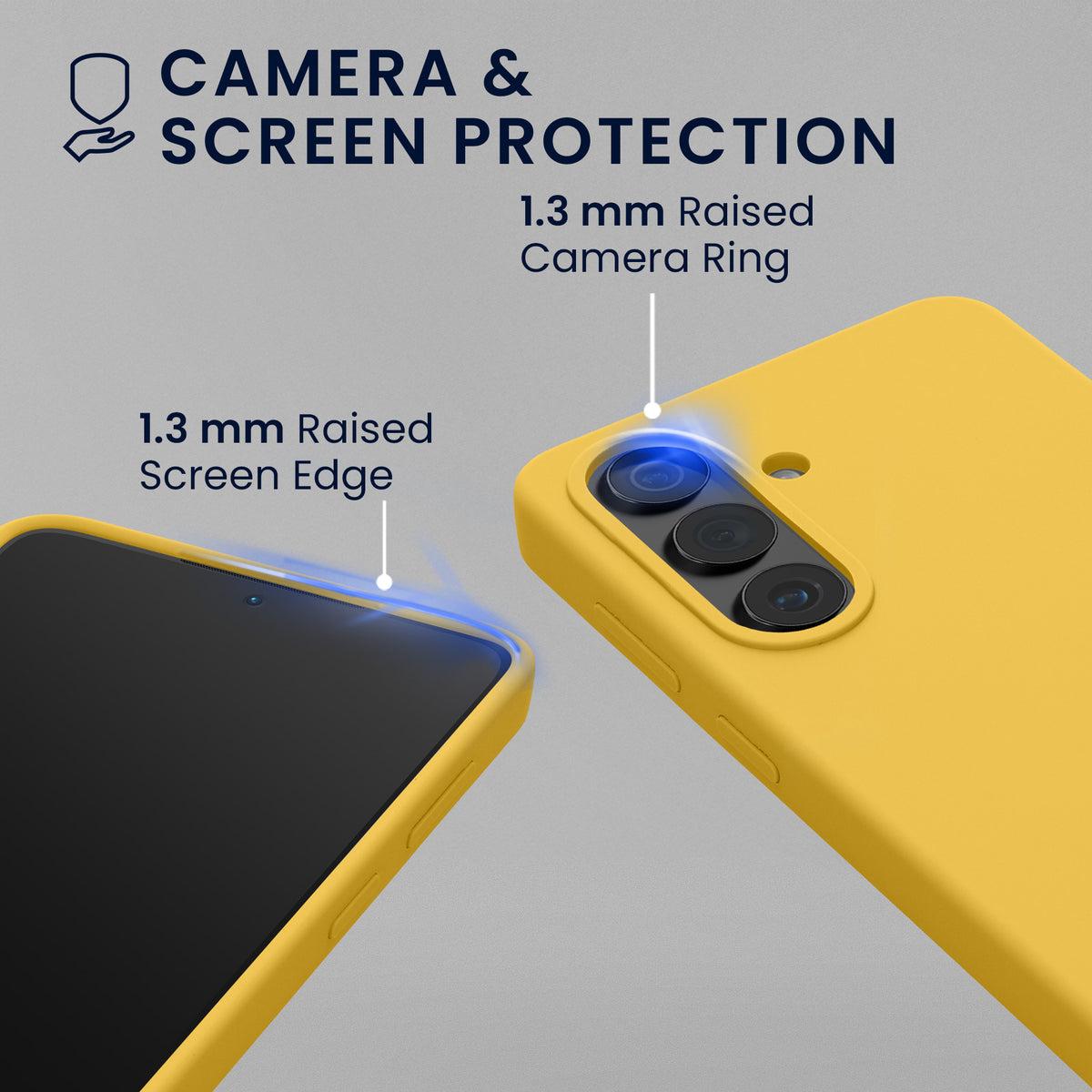 kwmobile Handyhülle mit 2x Displayschutzfolien kompatibel mit Samsung Galaxy S26 Hülle - Screen Protector aus gehärtetem Glas - kabelloses Laden - Strahlend Gelb Strahlend Gelb