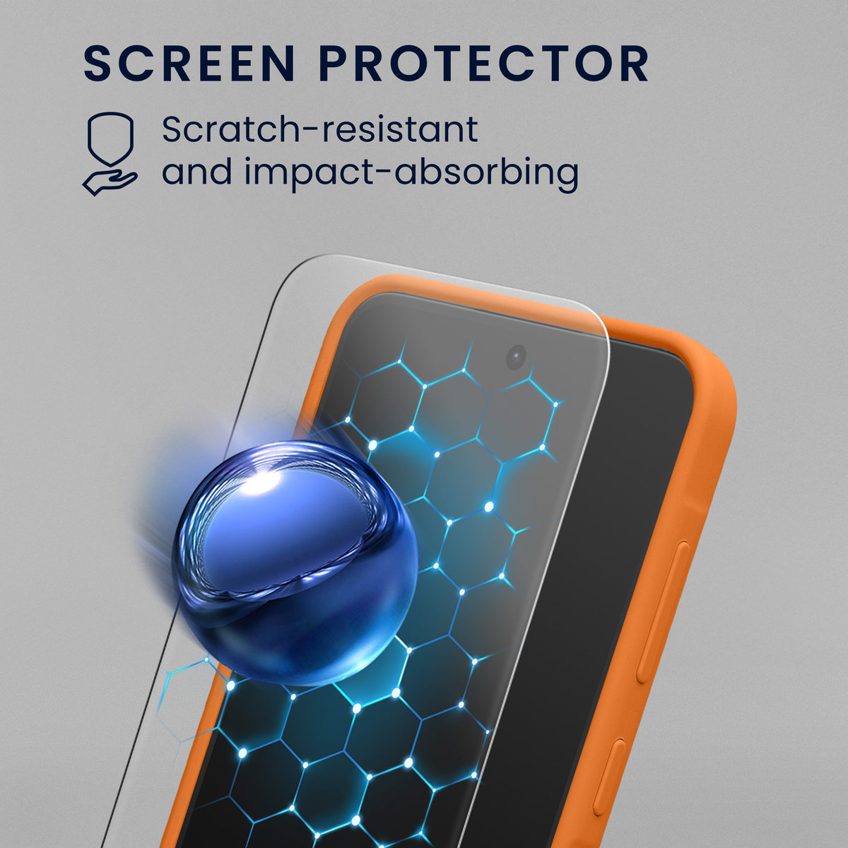 kwmobile Handyhülle mit 2x Displayschutzfolien kompatibel mit Samsung Galaxy A56 5G Hülle - Screen Protector aus gehärtetem Glas - kabelloses Laden - Fruity Orange Fruity Orange