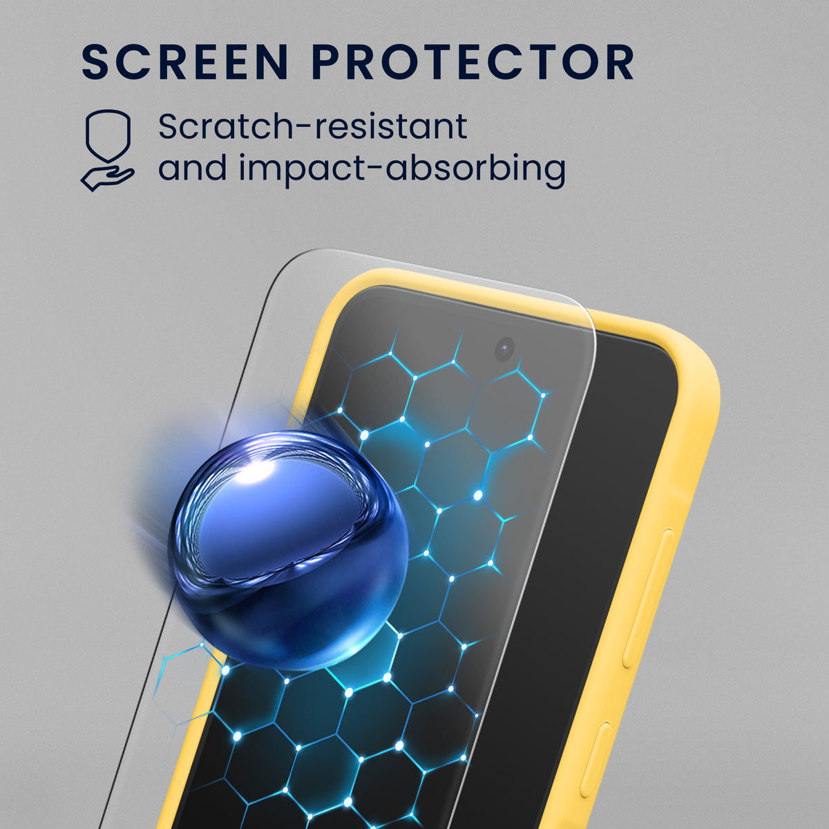 kwmobile Handyhülle mit 2x Displayschutzfolien kompatibel mit Samsung Galaxy A56 5G Hülle - Screen Protector aus gehärtetem Glas - kabelloses Laden - Strahlend Gelb Strahlend Gelb