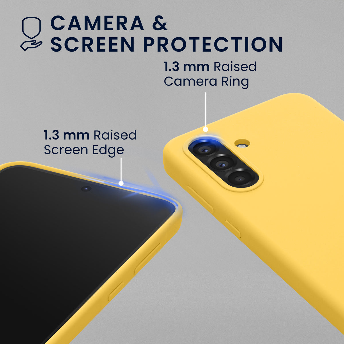 kwmobile Handyhülle mit 2x Displayschutzfolien kompatibel mit Samsung Galaxy A56 5G Hülle - Screen Protector aus gehärtetem Glas - kabelloses Laden - Strahlend Gelb Strahlend Gelb