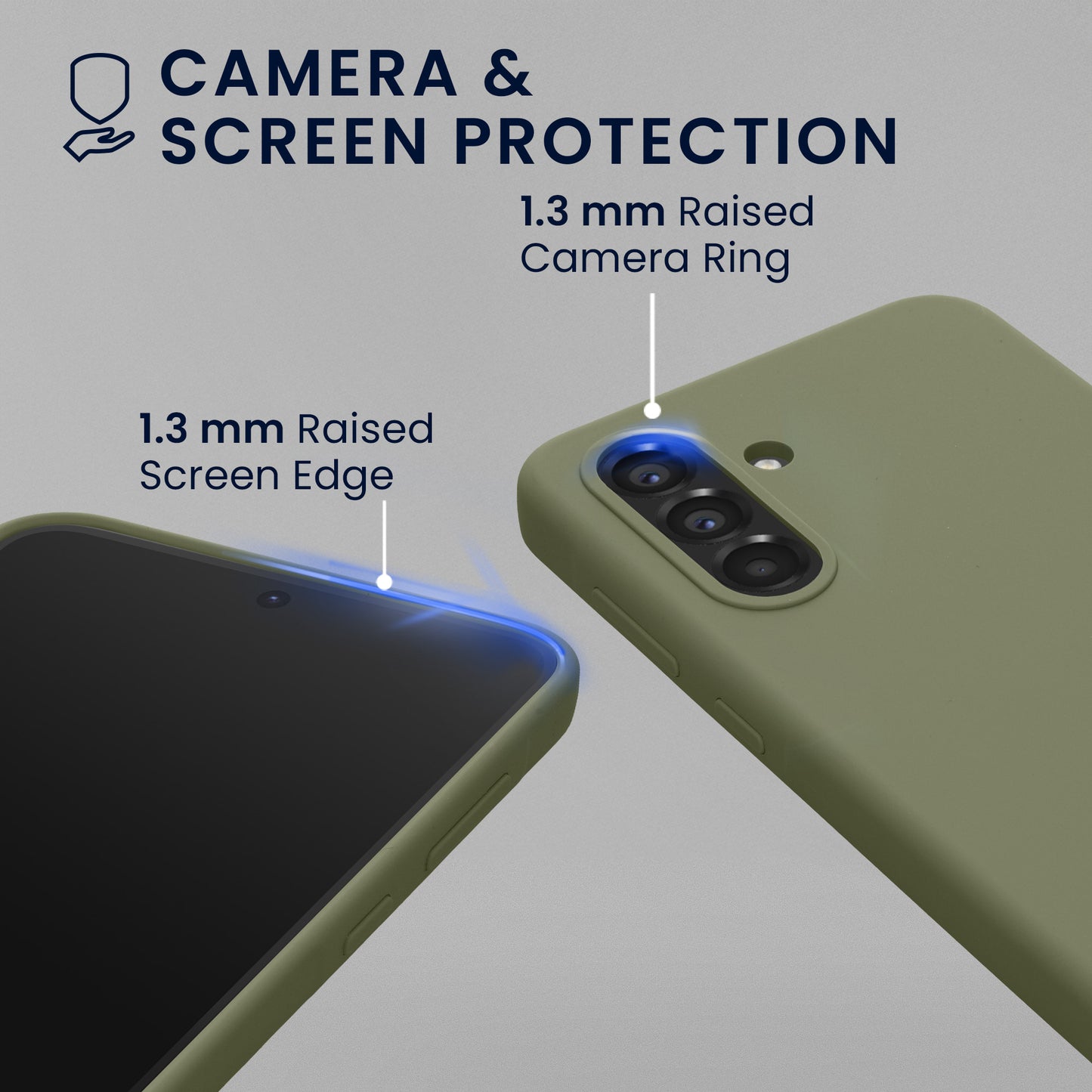 kwmobile Handyhülle mit 2x Displayschutzfolien kompatibel mit Samsung Galaxy A56 5G Hülle - Screen Protector aus gehärtetem Glas - kabelloses Laden - Graugrün Graugrün