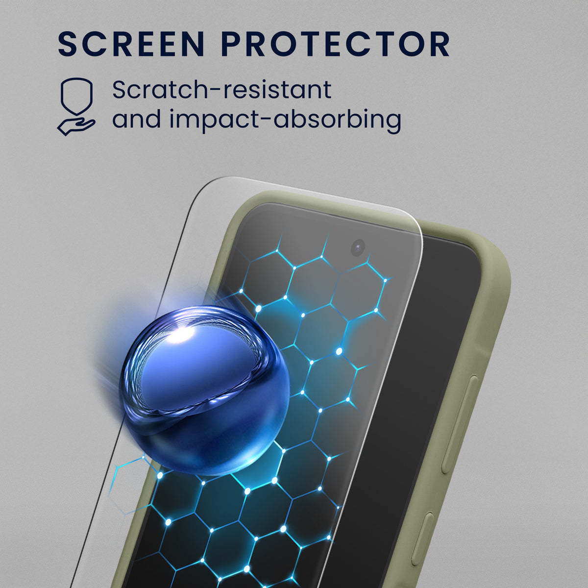 kwmobile Handyhülle mit 2x Displayschutzfolien kompatibel mit Samsung Galaxy A56 5G Hülle - Screen Protector aus gehärtetem Glas - kabelloses Laden - Graugrün Graugrün