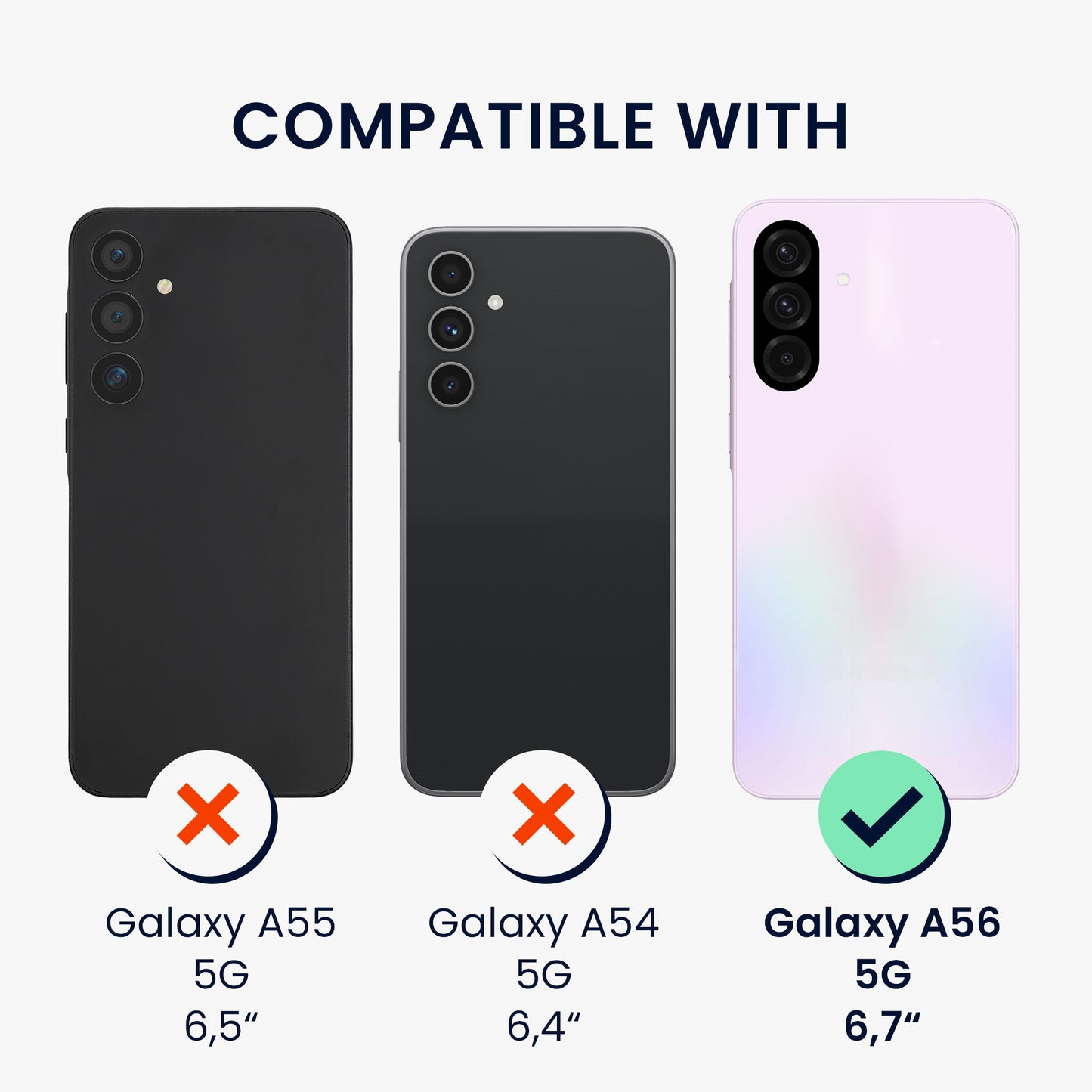 kwmobile Handyhülle mit 2x Displayschutzfolien kompatibel mit Samsung Galaxy A56 5G Hülle - Screen Protector aus gehärtetem Glas - kabelloses Laden - Bordeaux Violett Bordeaux Violett