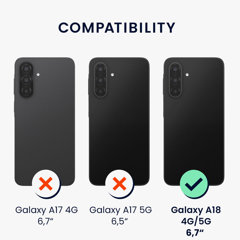 kwmobile Hülle für Samsung Galaxy A18 4G / 5G TPU Case - Handyhülle unterstützt kabelloses Laden, flexible Schutzhülle, gummiertes Cover in Schwarz Schwarz