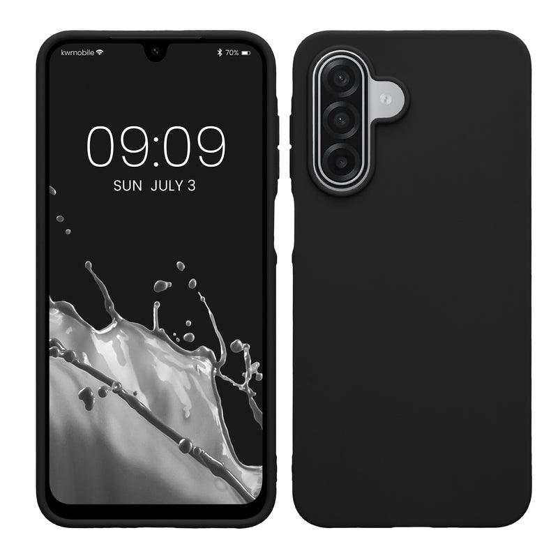 kwmobile Hülle für Samsung Galaxy A18 4G / 5G TPU Case - Handyhülle unterstützt kabelloses Laden, flexible Schutzhülle, gummiertes Cover in Schwarz Schwarz