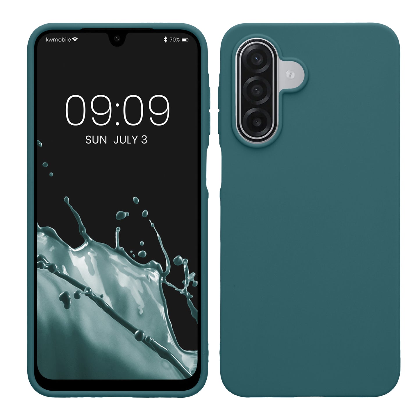 kwmobile Hülle für Samsung Galaxy A18 4G / 5G TPU Case - Handyhülle unterstützt kabelloses Laden, flexible Schutzhülle, gummiertes Cover in Petrol matt Petrol matt