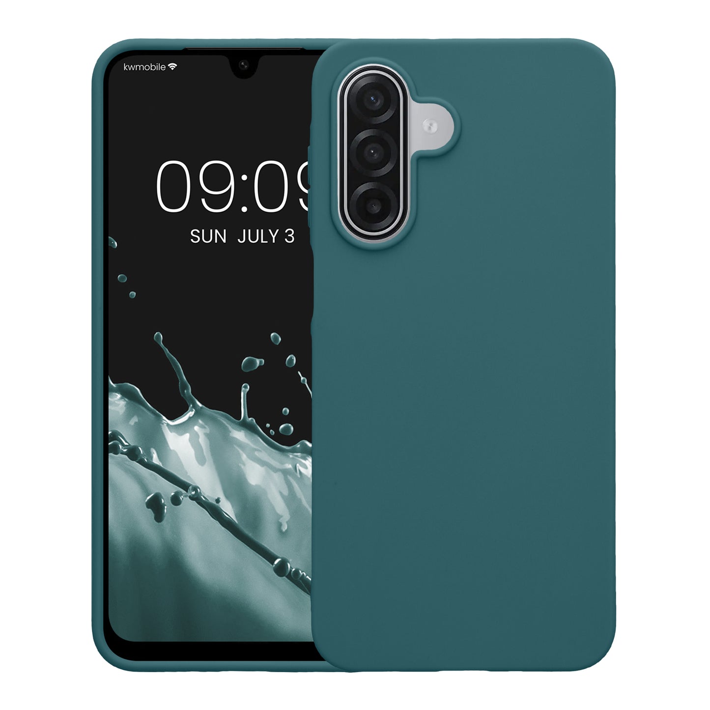 kwmobile Hülle für Samsung Galaxy A18 4G / 5G TPU Case - Handyhülle unterstützt kabelloses Laden, flexible Schutzhülle, gummiertes Cover in Petrol matt Petrol matt