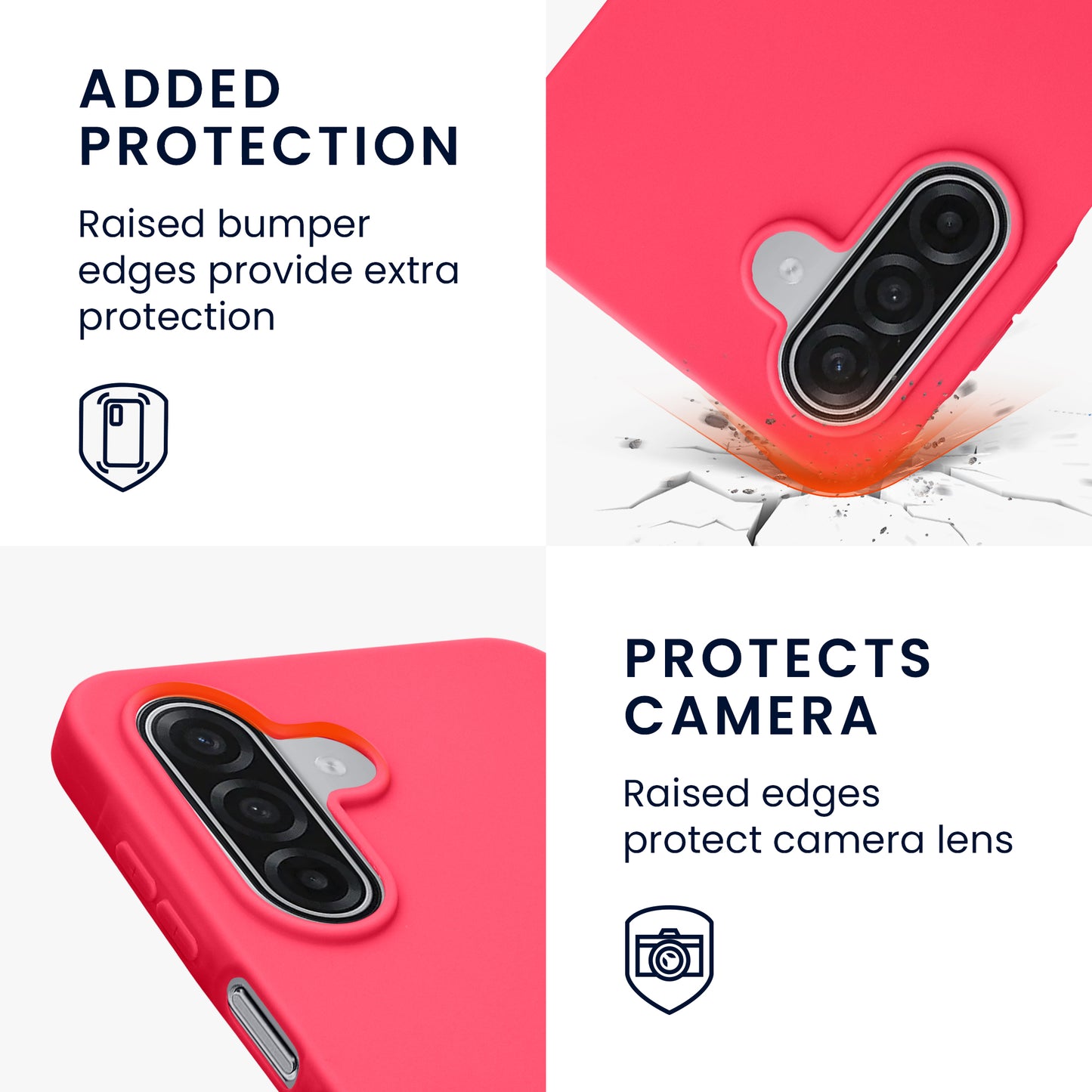 kwmobile Hülle für Samsung Galaxy A18 4G / 5G TPU Case - Handyhülle unterstützt kabelloses Laden, flexible Schutzhülle, gummiertes Cover in Neon Pink Neon Pink