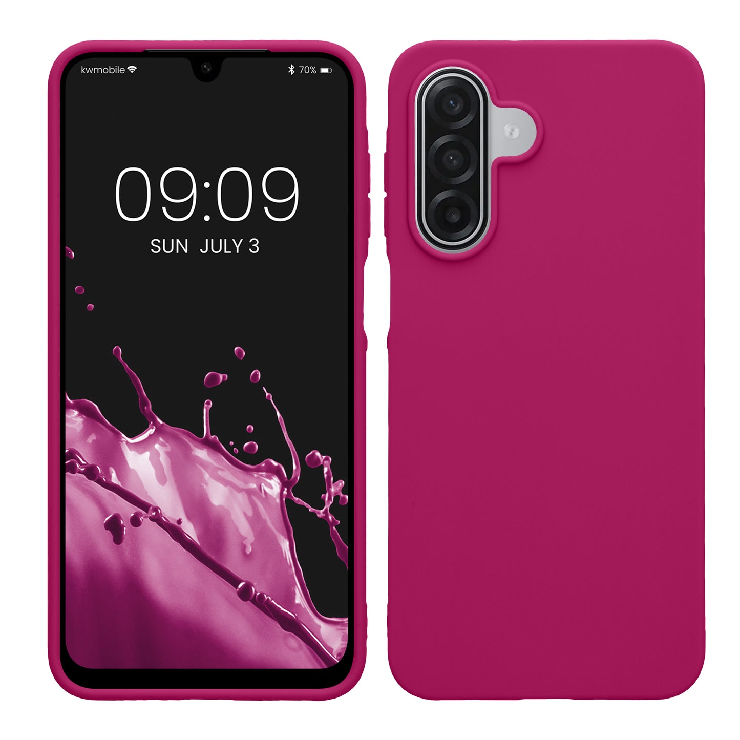 kwmobile Hülle für Samsung Galaxy A18 4G / 5G TPU Case - Handyhülle unterstützt kabelloses Laden, flexible Schutzhülle, gummiertes Cover in Neon Violett Neon Violett