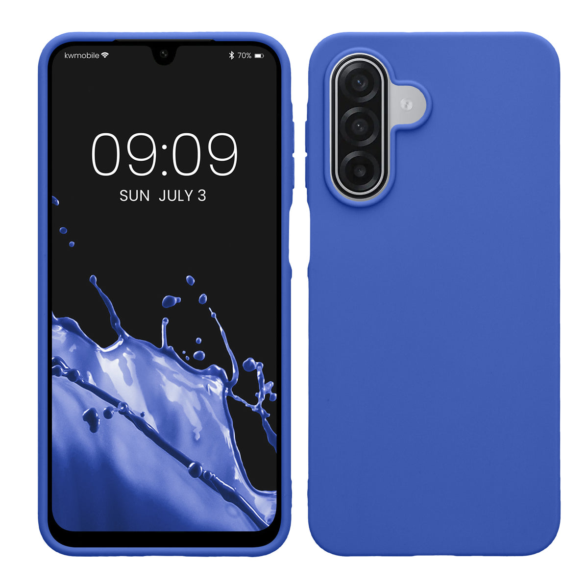 kwmobile Hülle für Samsung Galaxy A18 4G / 5G TPU Case - Handyhülle unterstützt kabelloses Laden, flexible Schutzhülle, gummiertes Cover in Baltik Blau Baltik Blau