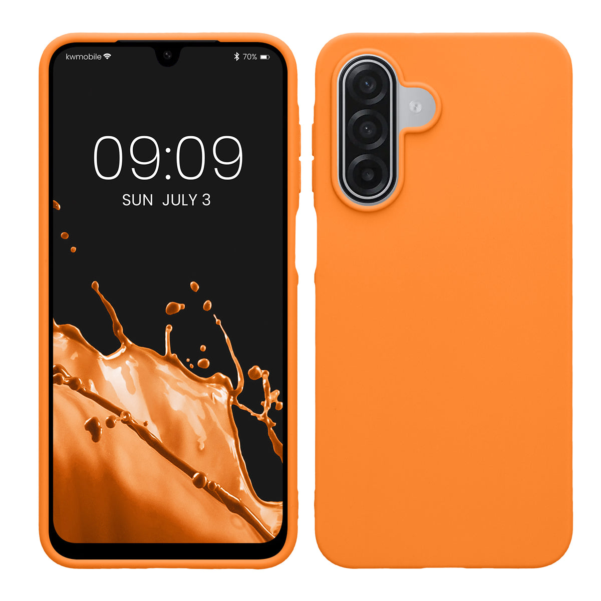 kwmobile Hülle für Samsung Galaxy A18 4G / 5G TPU Case - Handyhülle unterstützt kabelloses Laden, flexible Schutzhülle, gummiertes Cover in Fruity Orange Fruity Orange
