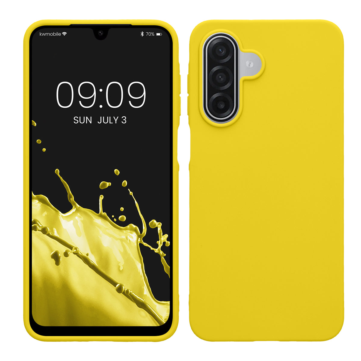 kwmobile Hülle für Samsung Galaxy A18 4G / 5G TPU Case - Handyhülle unterstützt kabelloses Laden, flexible Schutzhülle, gummiertes Cover in Strahlend Gelb Strahlend Gelb