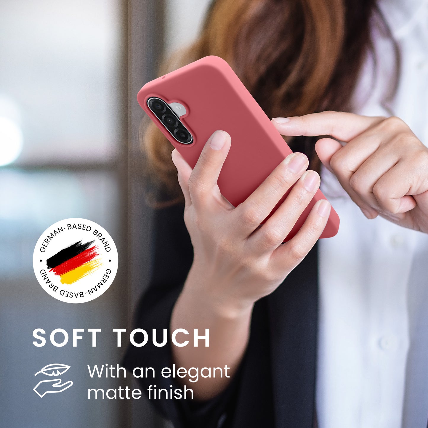 kwmobile Hülle für Samsung Galaxy A18 4G / 5G TPU Case - Handyhülle unterstützt kabelloses Laden, flexible Schutzhülle, gummiertes Cover in Dark Rose Dark Rose