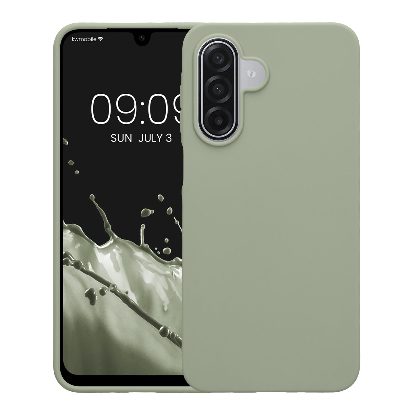 kwmobile Hülle für Samsung Galaxy A18 4G / 5G TPU Case - Handyhülle unterstützt kabelloses Laden, flexible Schutzhülle, gummiertes Cover in Graugrün Graugrün