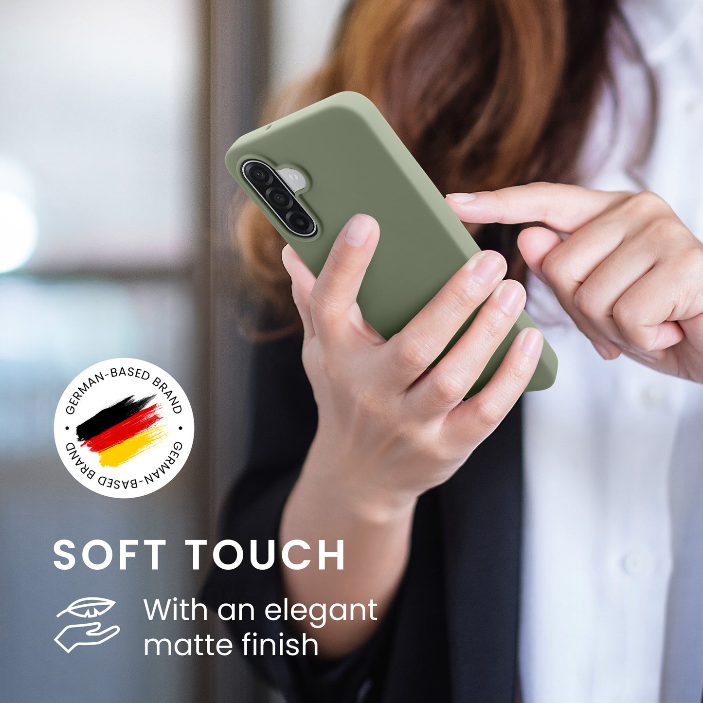 kwmobile Hülle für Samsung Galaxy A18 4G / 5G TPU Case - Handyhülle unterstützt kabelloses Laden, flexible Schutzhülle, gummiertes Cover in Graugrün Graugrün