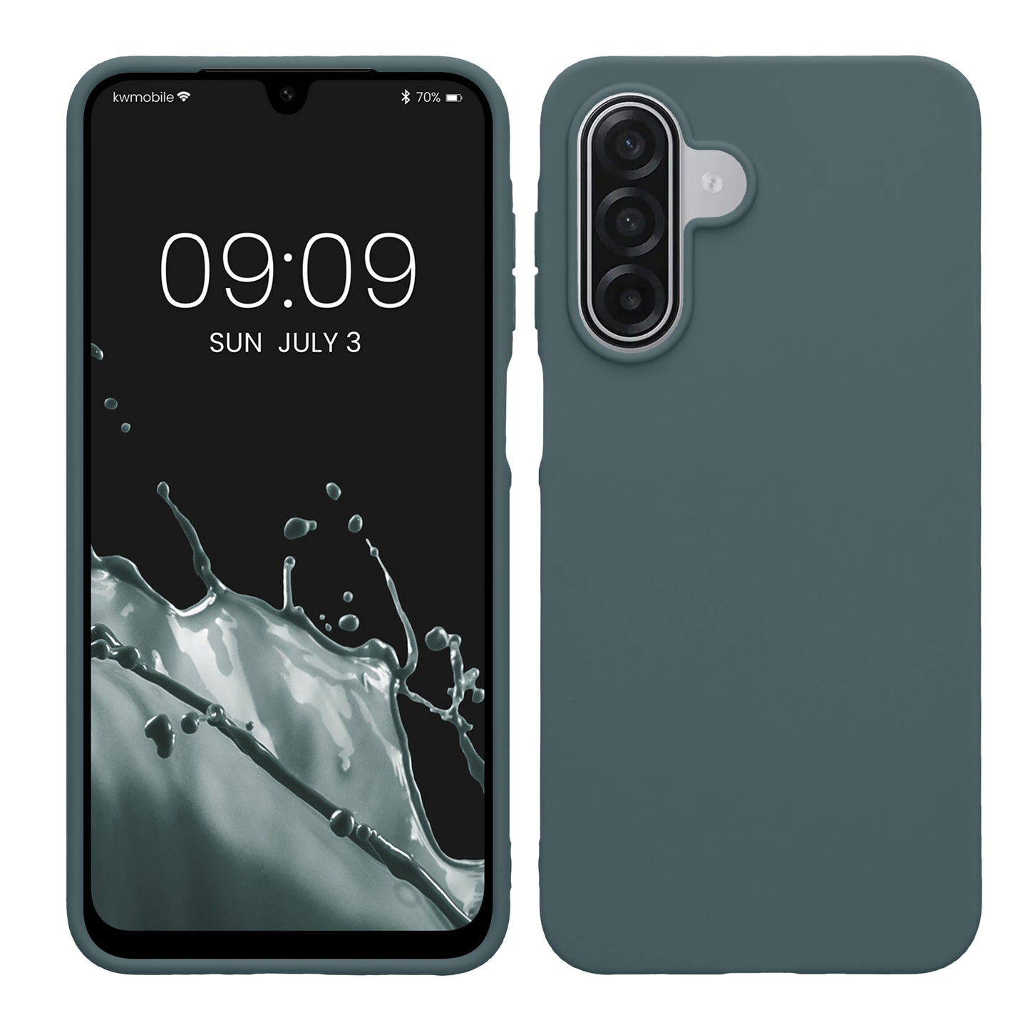 kwmobile Hülle für Samsung Galaxy A18 4G / 5G TPU Case - Handyhülle unterstützt kabelloses Laden, flexible Schutzhülle, gummiertes Cover in Dunkler Schiefer Dunkler Schiefer