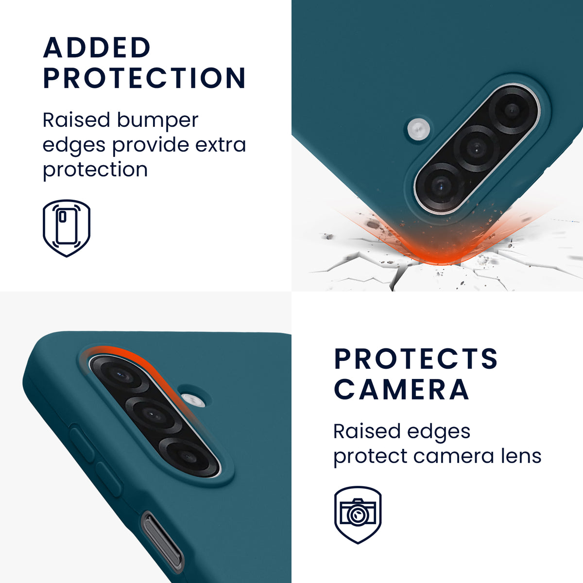 kwmobile Handyhülle für Samsung Galaxy A18 4G / 5G Hülle - Case Silikon - Kabelloses Laden - Schutzhülle Cover in Petrol matt Petrol matt