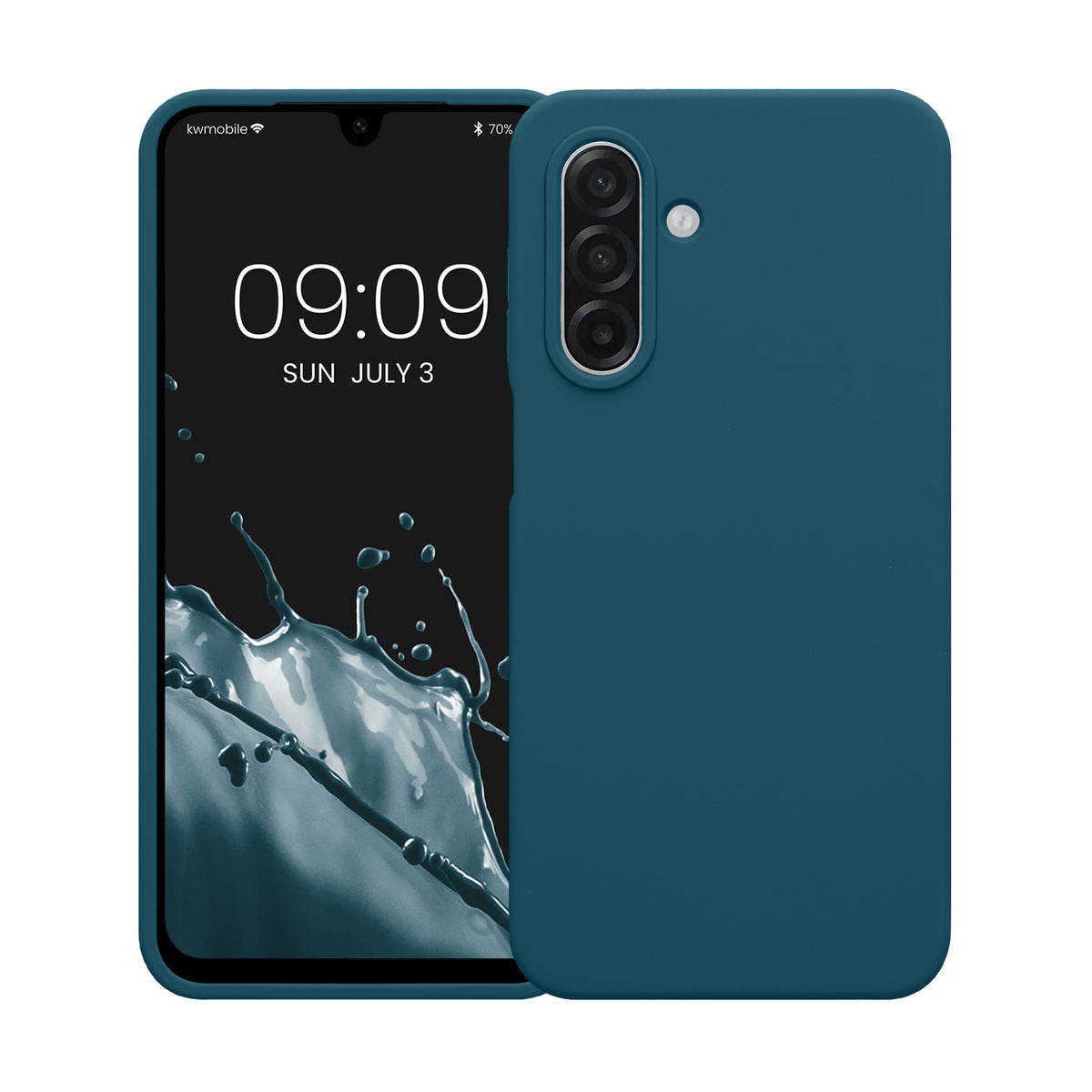 kwmobile Handyhülle für Samsung Galaxy A18 4G / 5G Hülle - Case Silikon - Kabelloses Laden - Schutzhülle Cover in Petrol matt Petrol matt
