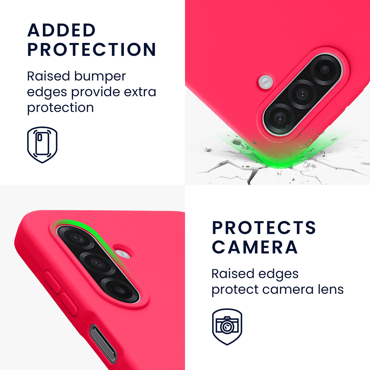 kwmobile Handyhülle für Samsung Galaxy A18 4G / 5G Hülle - Case Silikon - Kabelloses Laden - Schutzhülle Cover in Neon Pink Neon Pink