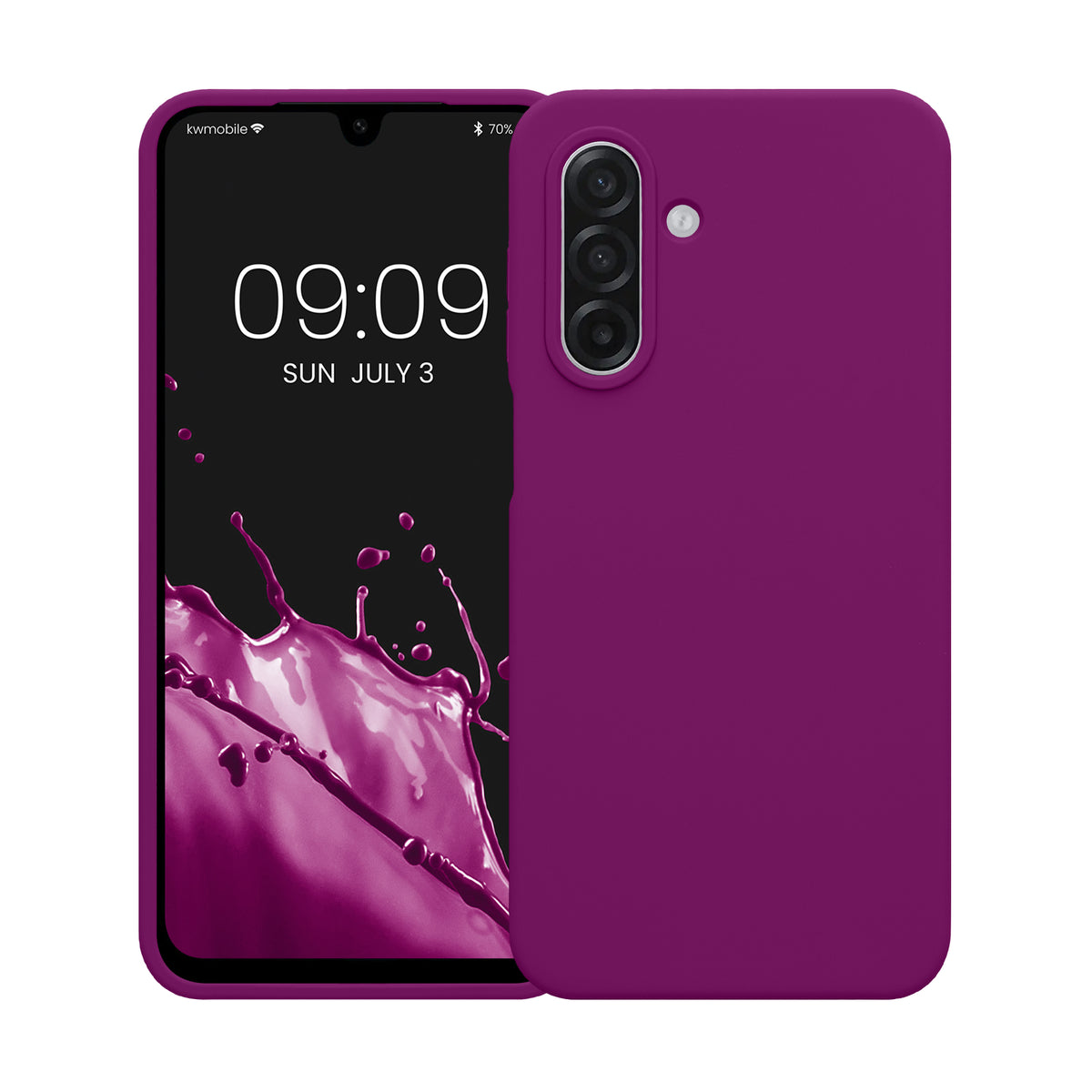 kwmobile Handyhülle für Samsung Galaxy A18 4G / 5G Hülle - Case Silikon - Kabelloses Laden - Schutzhülle Cover in Neon Violett Neon Violett