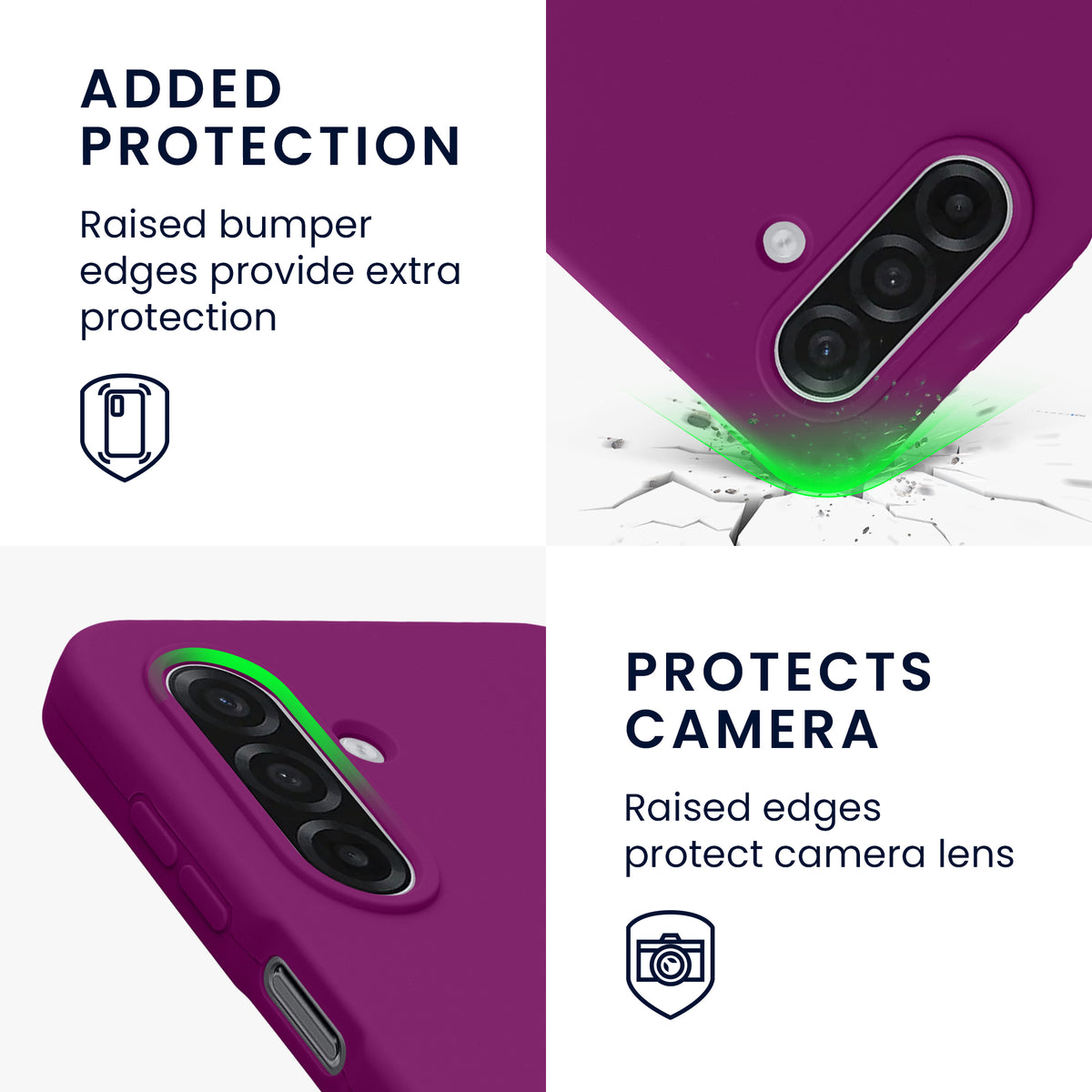 kwmobile Handyhülle für Samsung Galaxy A18 4G / 5G Hülle - Case Silikon - Kabelloses Laden - Schutzhülle Cover in Neon Violett Neon Violett