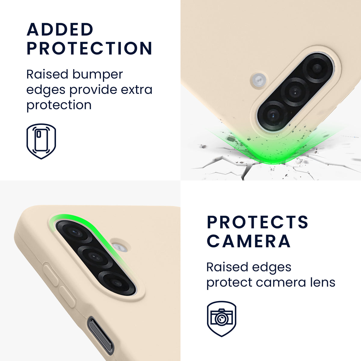 kwmobile Handyhülle für Samsung Galaxy A18 4G / 5G Hülle - Case Silikon - Kabelloses Laden - Schutzhülle Cover in Creme matt Creme matt