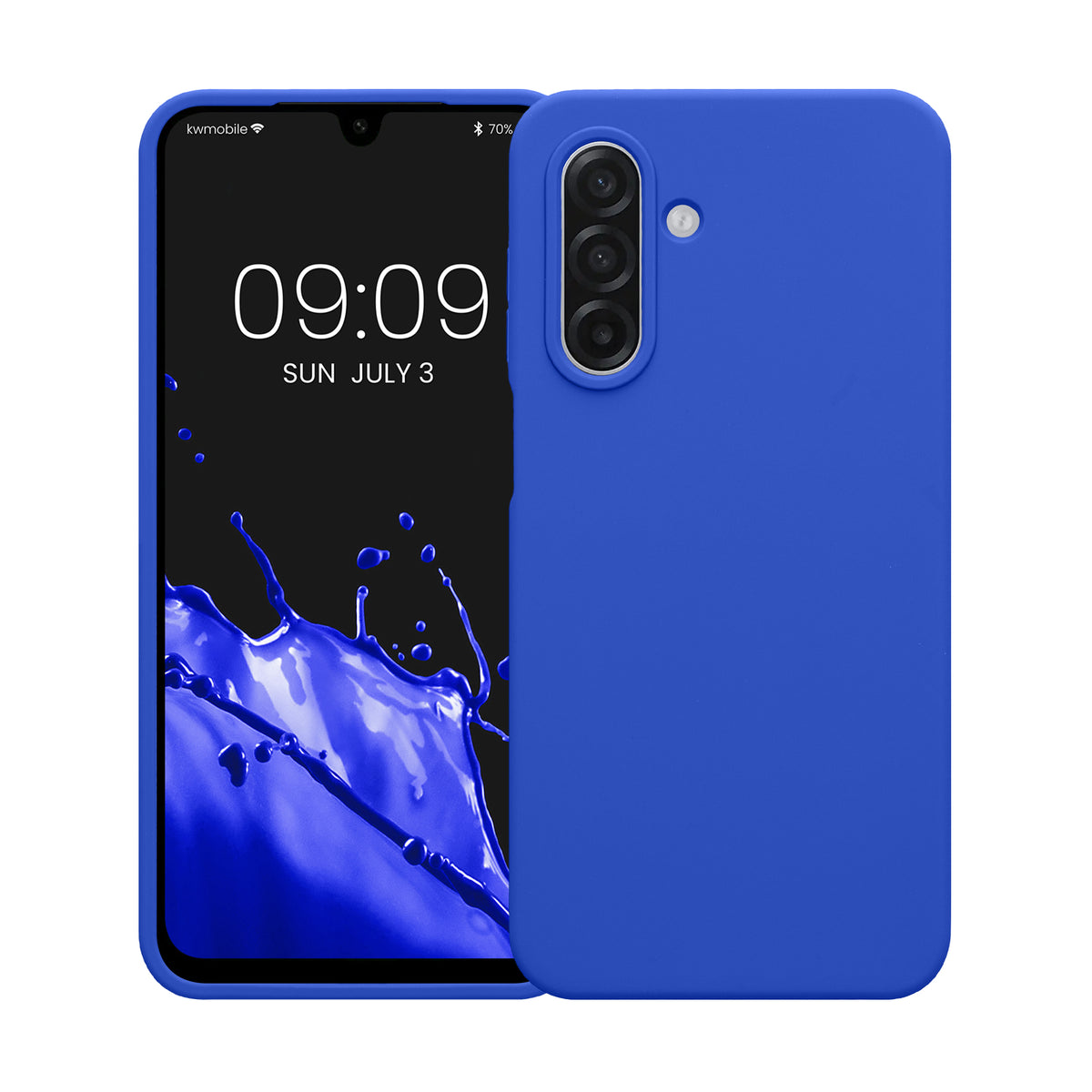 kwmobile Handyhülle für Samsung Galaxy A18 4G / 5G Hülle - Case Silikon - Kabelloses Laden - Schutzhülle Cover in Baltik Blau Baltik Blau