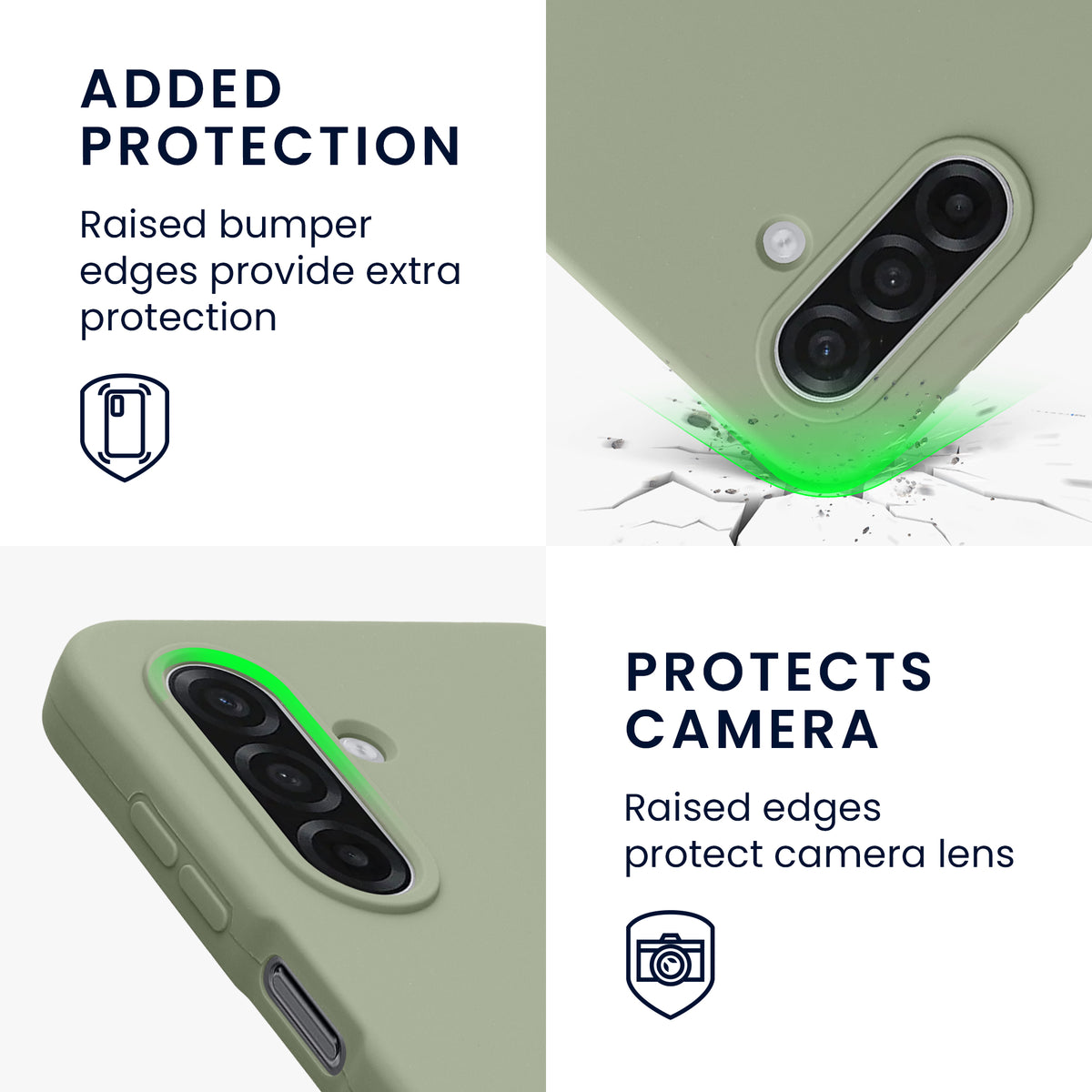 kwmobile Handyhülle für Samsung Galaxy A18 4G / 5G Hülle - Case Silikon - Kabelloses Laden - Schutzhülle Cover in Graugrün Graugrün