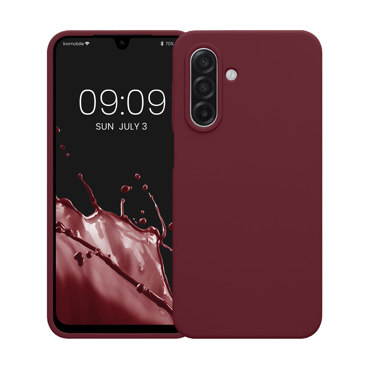 kwmobile Handyhülle für Samsung Galaxy A18 4G / 5G Hülle - Case Silikon - Kabelloses Laden - Schutzhülle Cover in Bordeaux Violett Bordeaux Violett