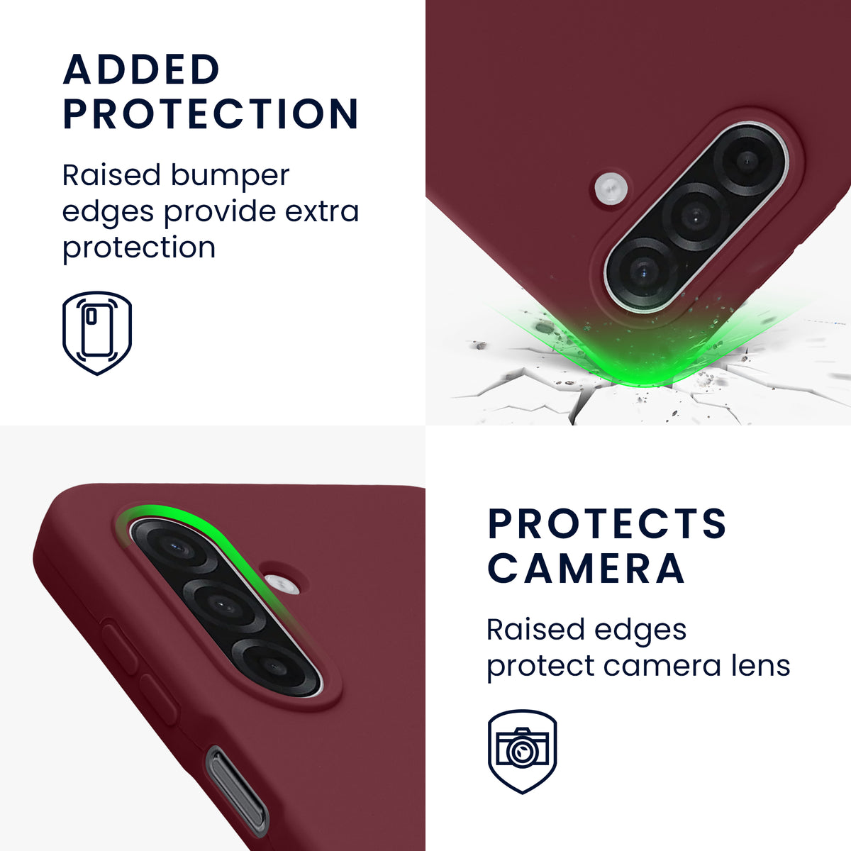 kwmobile Handyhülle für Samsung Galaxy A18 4G / 5G Hülle - Case Silikon - Kabelloses Laden - Schutzhülle Cover in Bordeaux Violett Bordeaux Violett